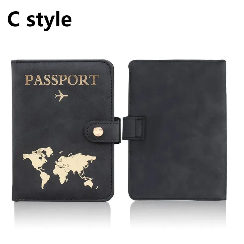 étui porte-passeport en cuir pour essentiels de voyage, portefeuille cartes de crédit, housse de passeport pour femme/homme avec boucle