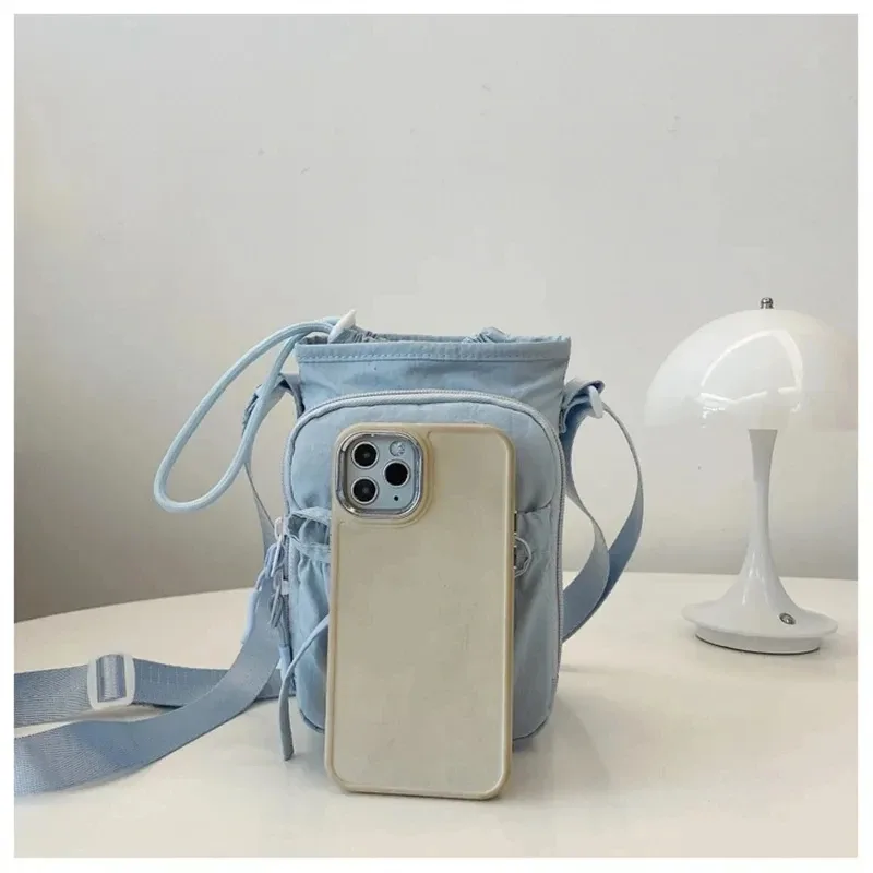 Sac bandoulière pour femme avec petit nœud, pochette pour téléphone portable, sac à bandoulière unique, sac isotherme pour bouteille d'eau pour les trajets quotidiens