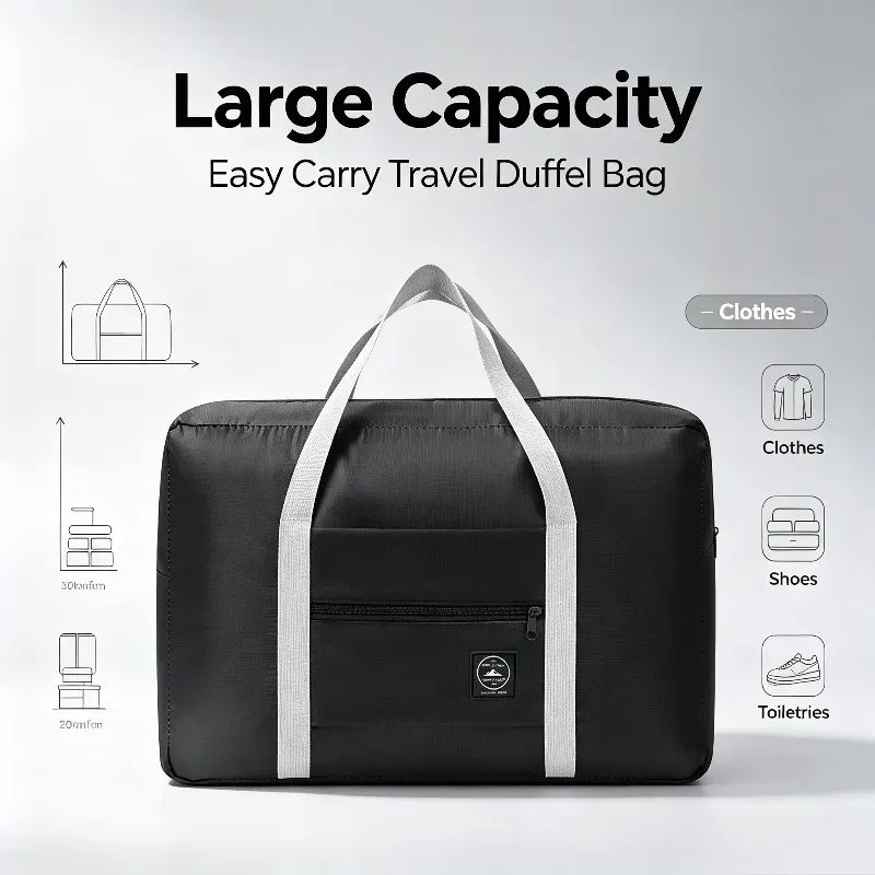 sac de rangement pliable 1 pièce, sac de voyage multifonctionnel grande capacité, sac d'avion, sac de déménagement, bagage à main