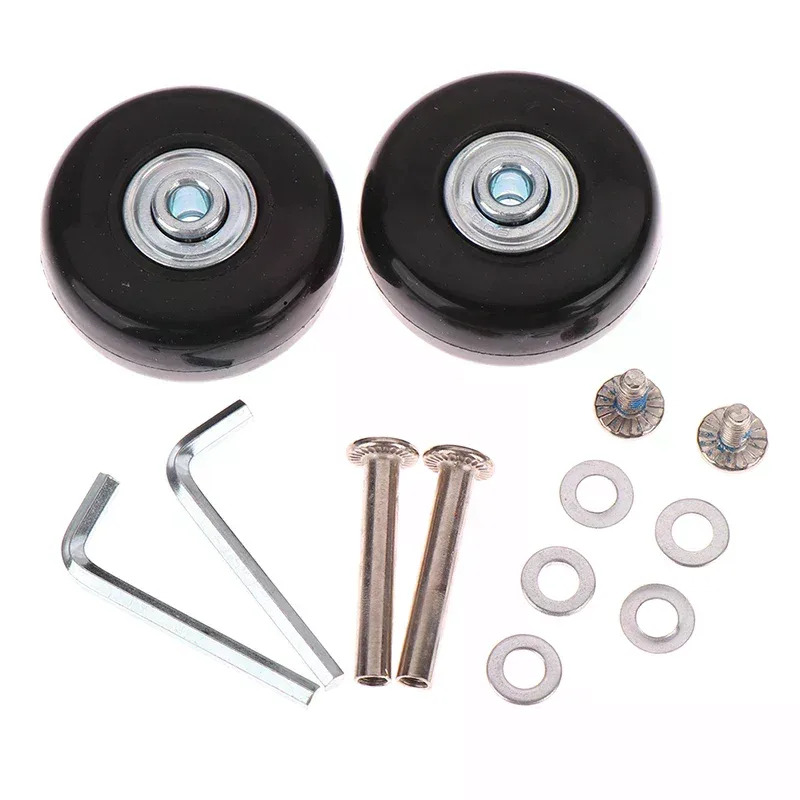 1 ensemble de roues de rechange pour valise, roulettes de luxe de 50 mm de diamètre extérieur avec vis, pour réparation et remplacement des axes
