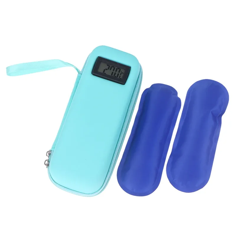 étui de voyage à insuline réutilisable avec affichage de thermomètre, sac de rangement de médicaments, sac de refroidissement à insuline étanche pour les diabétiques