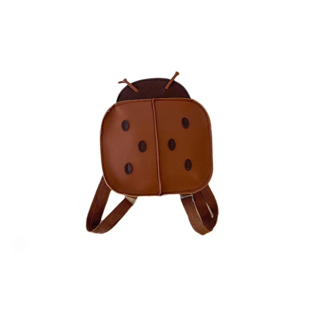 nouveau coréen rétro coccinelle mini cartables dessin animé enfants garçons filles maternelle bébé pu marron sac à dos enfant et mignon