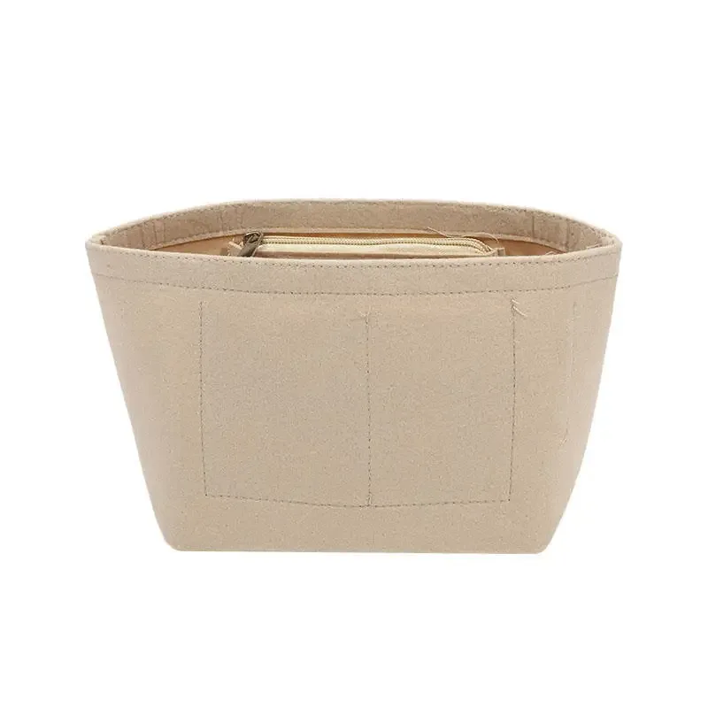 organisateur de sac à insérer en feutre multi-poches, organisateur de maquillage, doublure parfaite pour les femmes, sacs à main, sac seau, accessoires, sac à cosmétiques