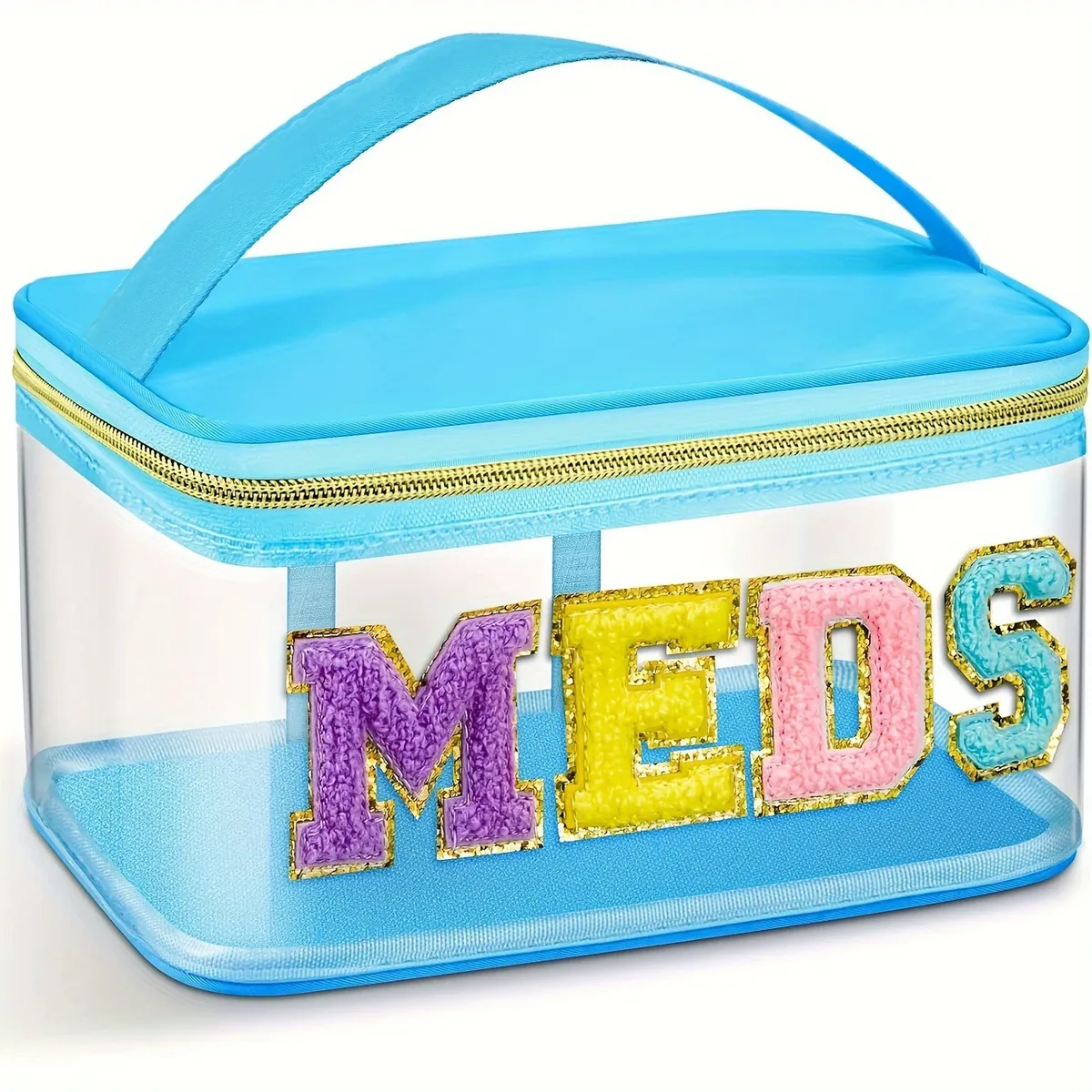 sac de rangement transparent multicolore, trousse de maquillage, sac de rangement de voyage, sac à main portable, trousse de toilette brodée de lettres
