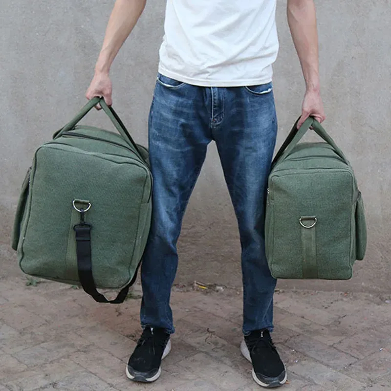 grand sac polochon de voyage en toile imperméable pour hommes, sacs de rangement de bagages à bandoulière, entraînement en plein air, fitness, sport, xa927d