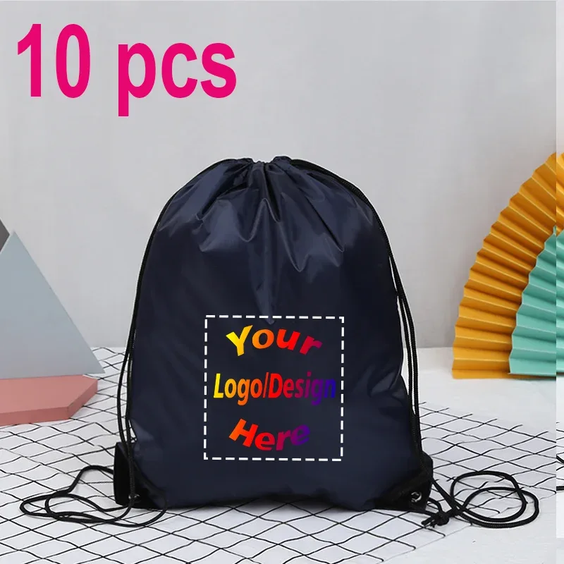 sac à dos personnalisé avec proximité wstring, sac de voyage en plein air, de dehors, d'entraînement, de chaussures de bug astique, impression de logo, cadeau personnalisé, 10 pièces/lot