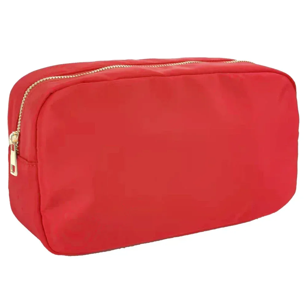pochette de maquillage personnalisée en nylon rose, imperméable, pour femmes et filles, sac de voyage pour maquillage, organisateur de couleur bonbon, grande capacité