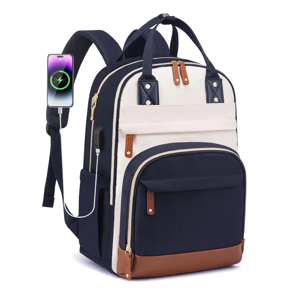sac à dos imperméable pour femme, léger, pour le travail, grande capacité, 15,6 pouces, rangement pour ordinateur, sac de transport