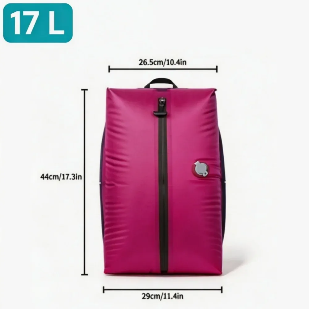 sacs de rangement sous vide, cubes de rangement, étanches ip67, en pu et polyester, 17l, souples, portables, blanc, noir, rose, sac de voyage, pompe vendue séparément
