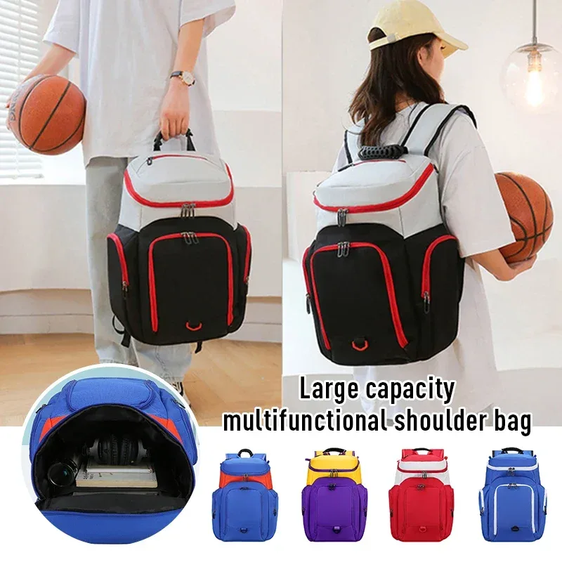 Sac à dos de basket-ball pour hommes et femmes, sac de football avec compartiment pour chaussures, sac de sport pour enfants, sac de sport de grande capacité