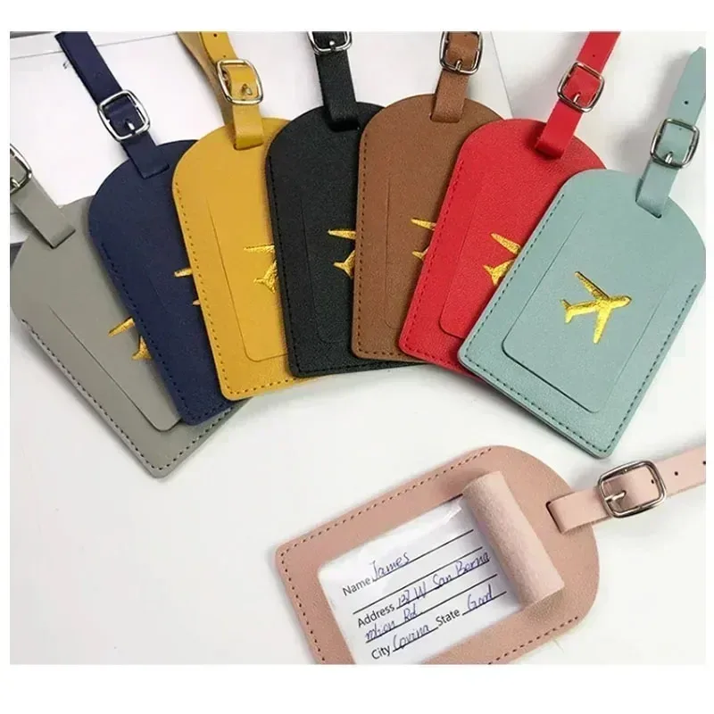 étiquette de bagage de voyage pour hommes et femmes, étiquette d'adresse pour valise, étiquette d'identification nominative pour bagage, clip d'adresse, accessoires de voyage