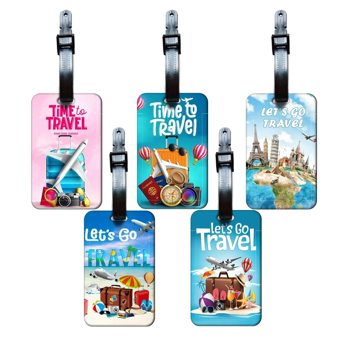 étiquette de bagage de voyage unisexe, porte-adresse et identification de valise classique, support portable pour carte d'embarquement, cadeau