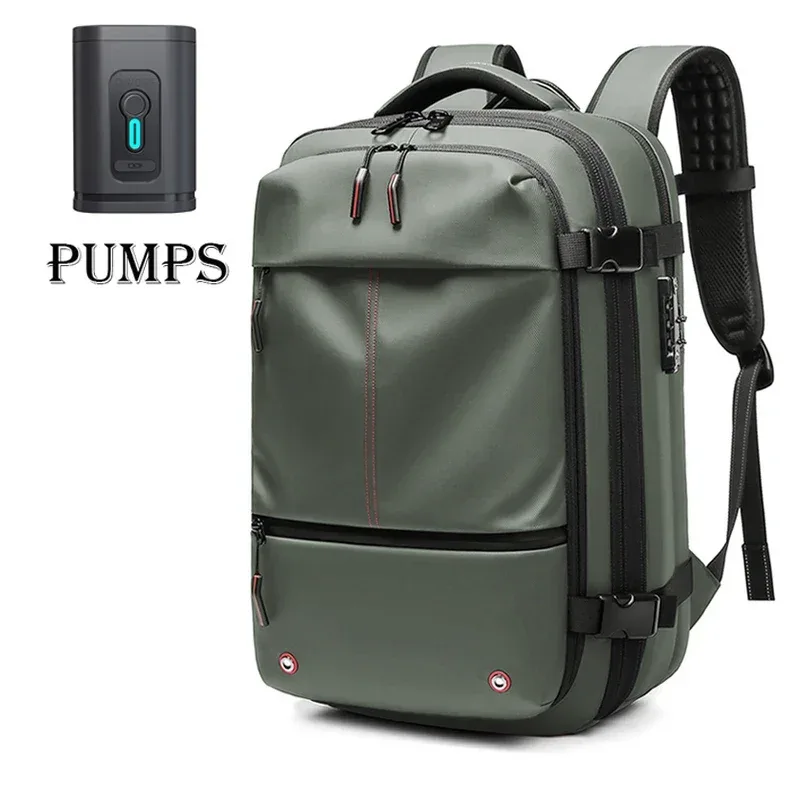 sac à dos de voyage pour hommes, sac à dos pour ordinateur portable avec compression sous vide, 17 pouces, grande capacité, sac à dos scolaire, sac à dos de randonnée, sac à dos d'affaires
