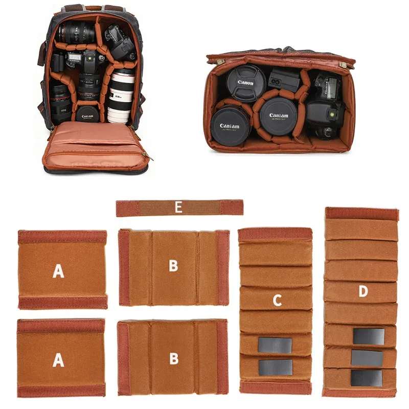 kit de séparateurs rembourrés pour sac d'appareil photo reflex numérique, inserts de protection, coussinets ép