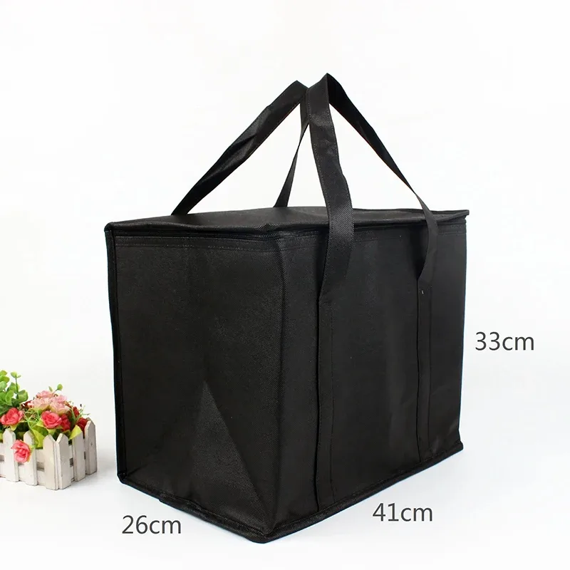 sac isotherme pliable en aluminium imperméable, sac de pique-nique portable, sac de livraison de nourriture, sac de rangement