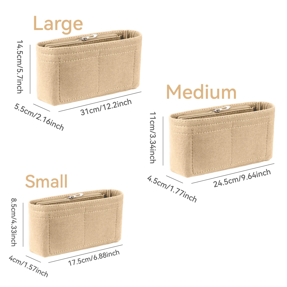 1 pièce organisateur de sac en feutre tendance, parfait pour les sacs à main de marque pour femmes, les trousses de maquillage et les accessoires de sac