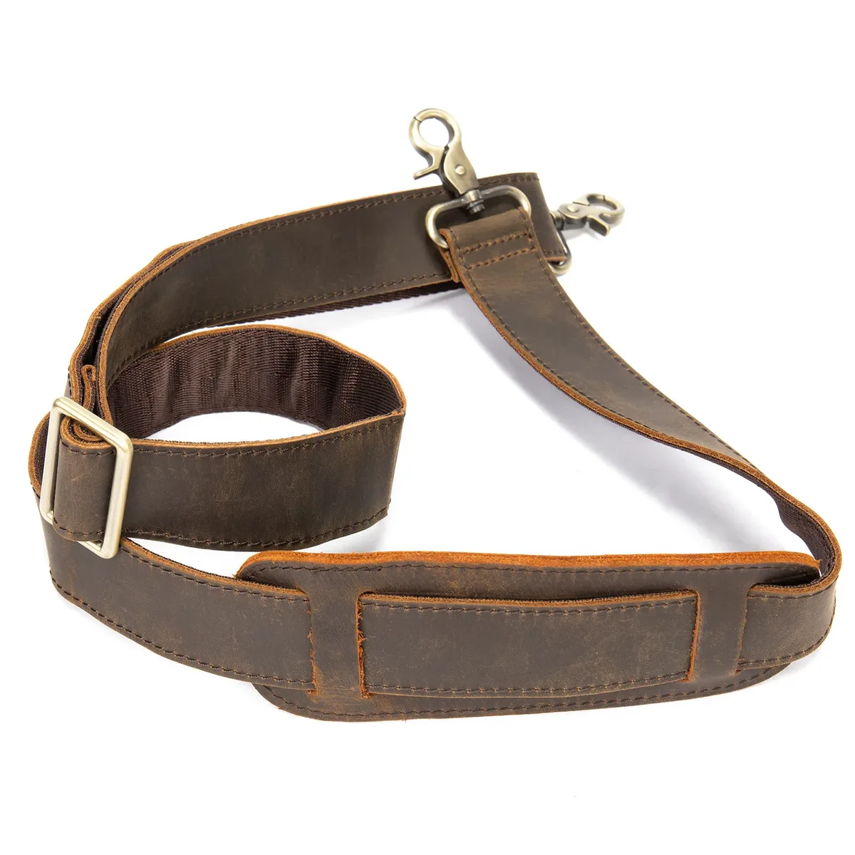 Sangle en cuir Vintage pour sac à bandoulière, longue sangle réglable pour sacs messager, sangle de sac pour hommes