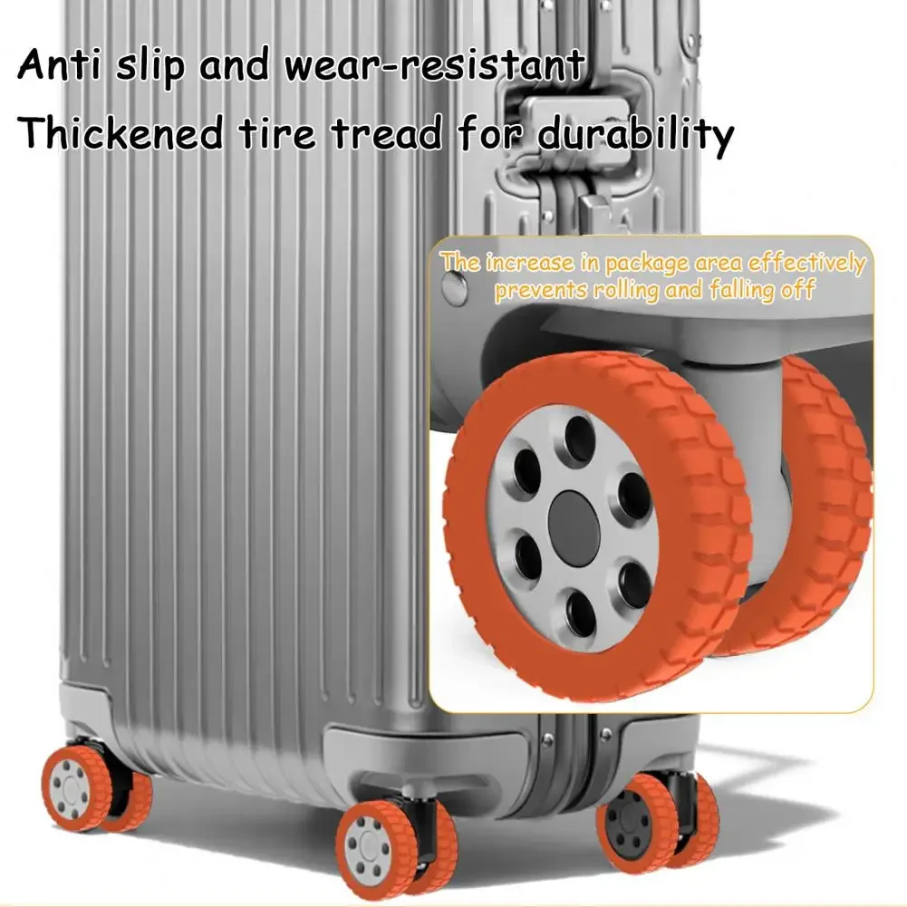 juste de roue de bagage en silicone, réduction du bruit, 8 spinner, valise de cabine, protection de roulette, accessoires de bagages, 8 pièces