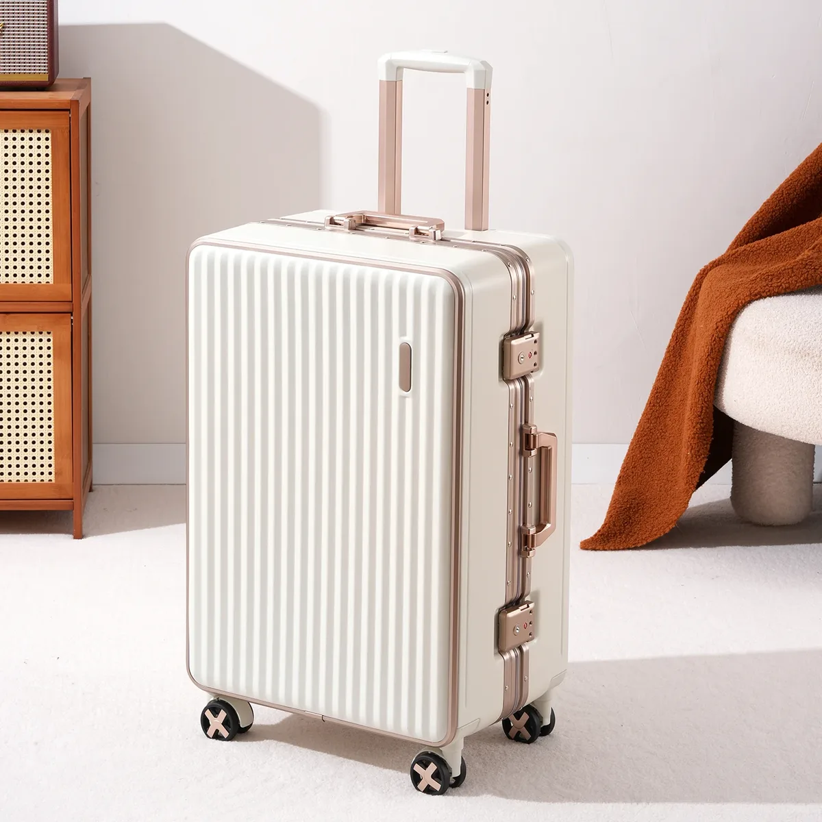 valise de voyage de haute qualité, nouvelle collection, 20 pouces, avec cadre en aluminium, en abs+pc épaissi, disponible en 22/24/26/28 pouces