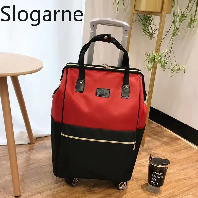 sac de voyage de grande capacité pour femmes et hommes, avec 4 roues, sac à dos à roulettes oxford, sacs à bagages roulants, sac de chariot à la mode