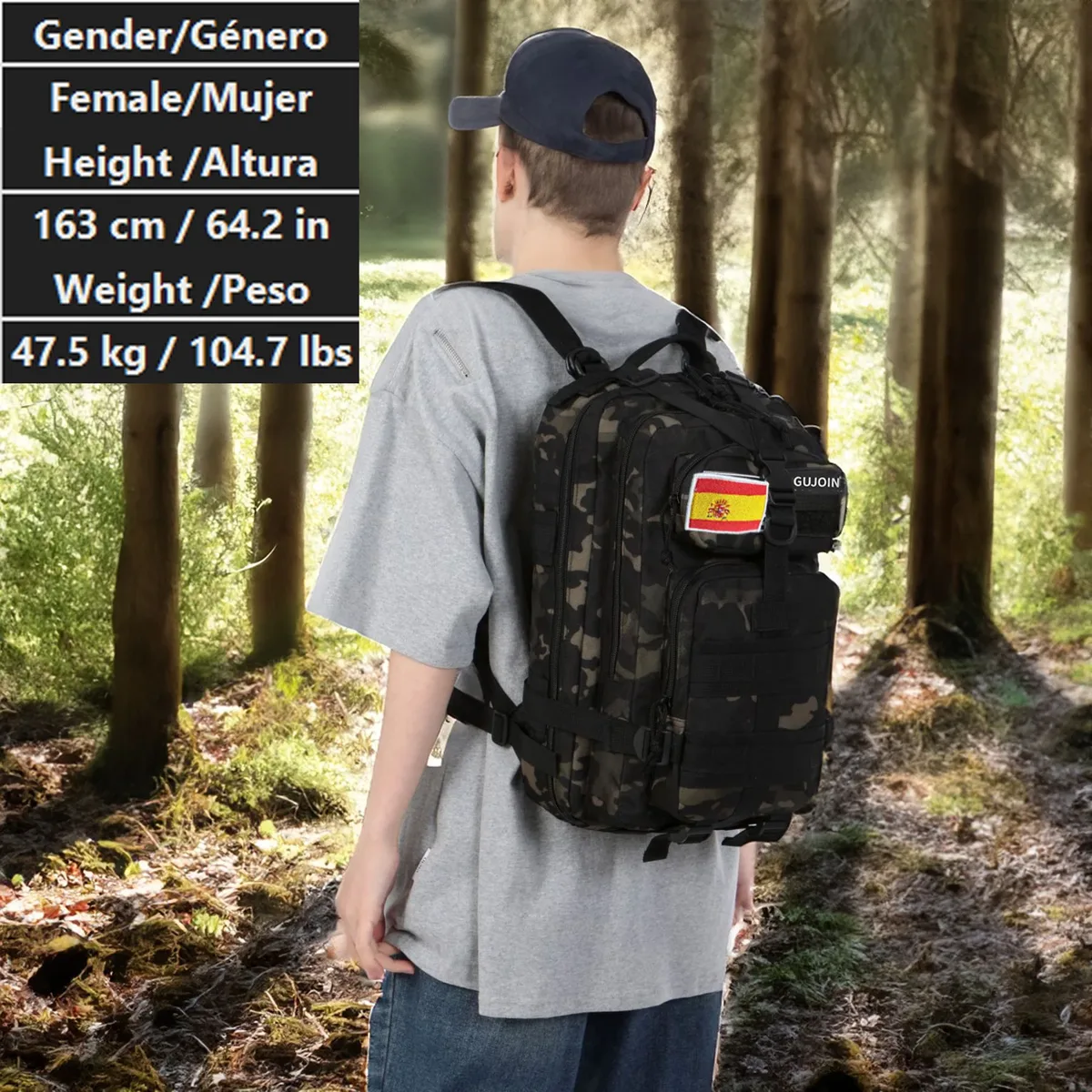 sac à dos de randonnée tactique de sport de plein air de 25 l, imperméable, pour la pêche, la chasse, le trekking