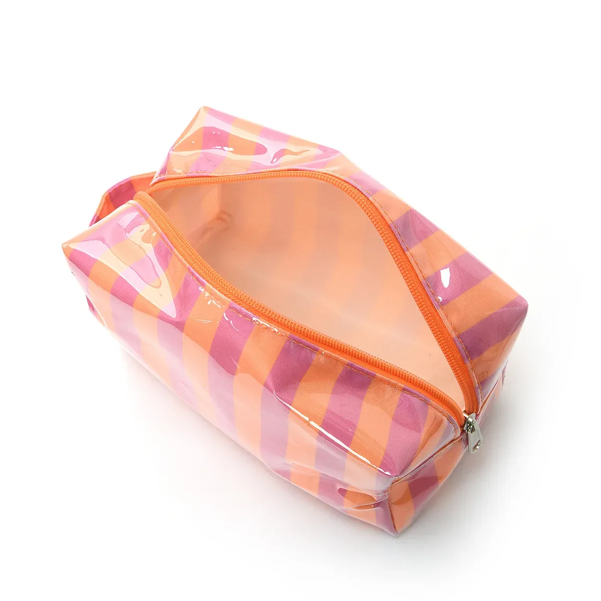 sac de maquillage élégant à rayures roses, sac de voyage portable de grande capacité, sac de rangement pour rouge à lèvres, sac à main, sac cosmétique, trousse de toilette, cadeaux pour filles