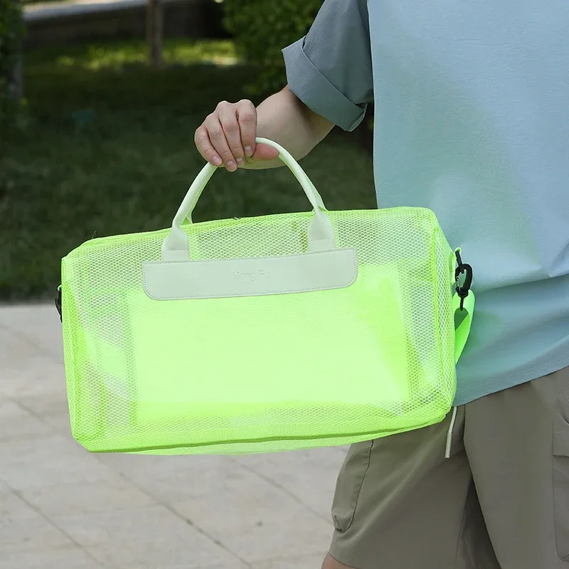 sac de rangement pour équipement de natation avec séparation sec/humide, sac élégant pour sources chaudes et fitness, sac de plage transparent et durable pour étudiants