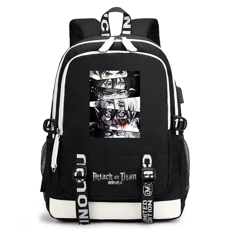 sac à dos anime attack on titan, cartable d'étudiant de grande capacité, léger et durable, peut accueillir un ordinateur de 16 pouces