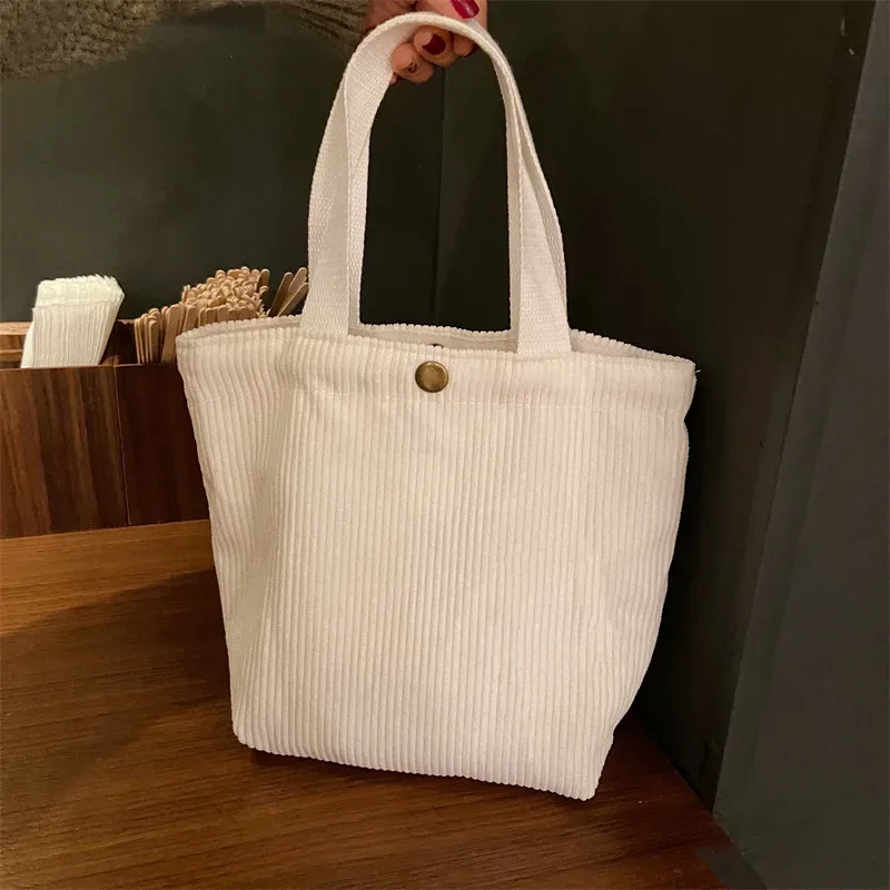 petit sac fourre-tout en velours côtelé de style coréen pour femmes et filles, mini sacs à main, sacs à lunch, shopping, grill, poudres à main, mignon