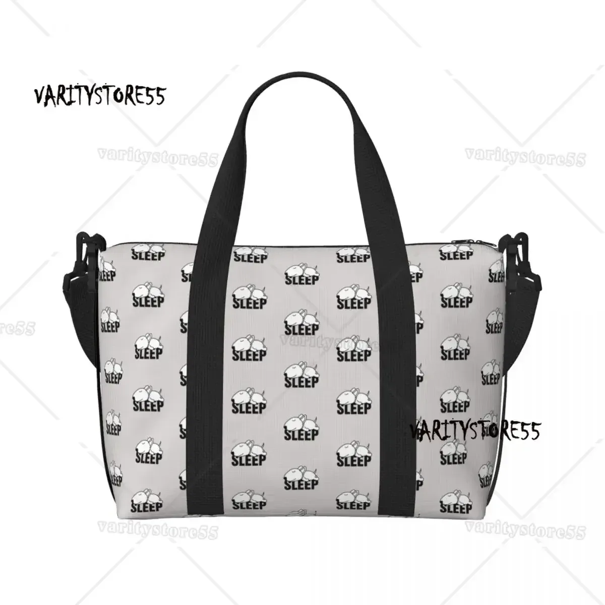 sac fourre-tout personnalisé à motif répété de chien bull terrier pour femmes, sac de voyage à bandoulière de grande capacité pour animaux de plage et de gymnastique