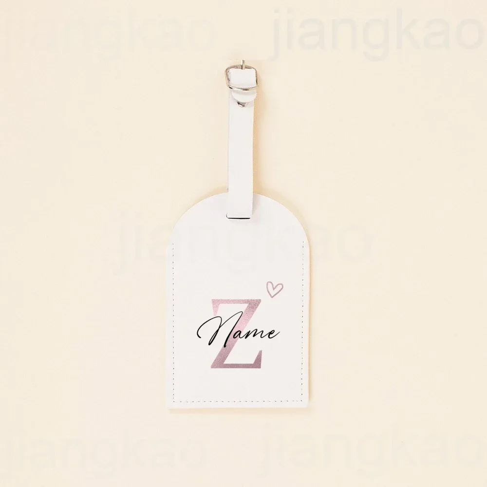 étiquette de bagage personnalisée en pu, lettre en forme de cœur avec nom, étiquette de valise, accessoire de voyage, cadeau d'anniversaire de mariage pour elle