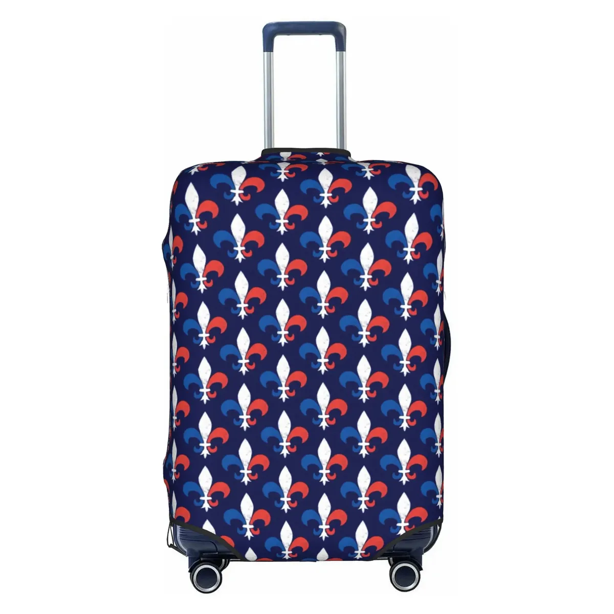 housse de protection pour bagages en cuir marron doré royal, motif fleur de lis, housse de protection amusante pour valise, convient aux valises de 18 à 32 pouces
