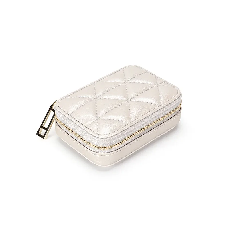 boîte à rouge à lèvres carrée de voyage, étui de rangement de maquillage en cuir véritable avec miroir, bâtons à lèvres, support en cuir, sac à cosmétiques, 2021