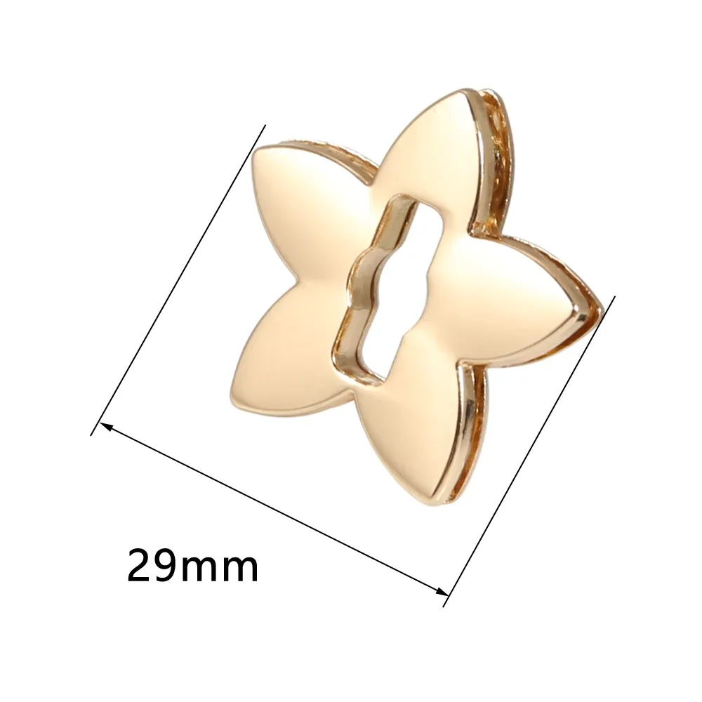 sac pentagramme en métal doré de 3cm, fermoir à verrouillage torsadé pour femmes, sac à main en cuir, sac à bandoulière, accessoires de bricolage