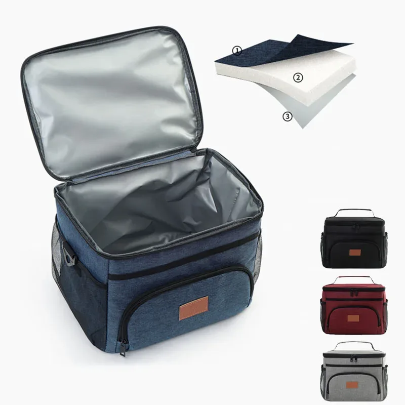 Sac à dos isotherme grande capacité anti-fuite pour pique-nique, sac de rangement extérieur chaud et froid, sac à bandoulière