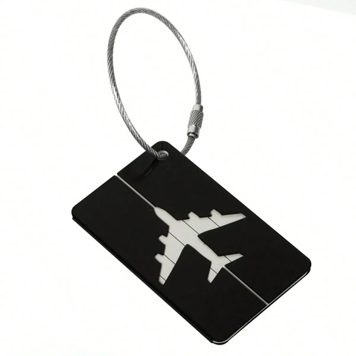 étiquette à bagages plate en alliage d'aluminium, étiquette créative avec nom et carte d'identité, accessoires de voyage pour adultes