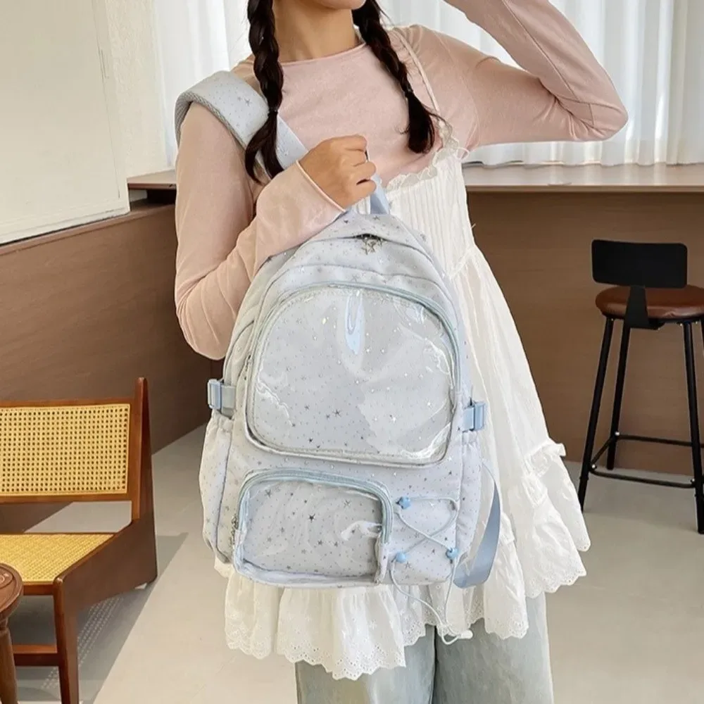 sac à dos étoile en tissu oxford y2k jk en nylon grande capacité pour étudiants lolita, idéal pour l'école et les voyages
