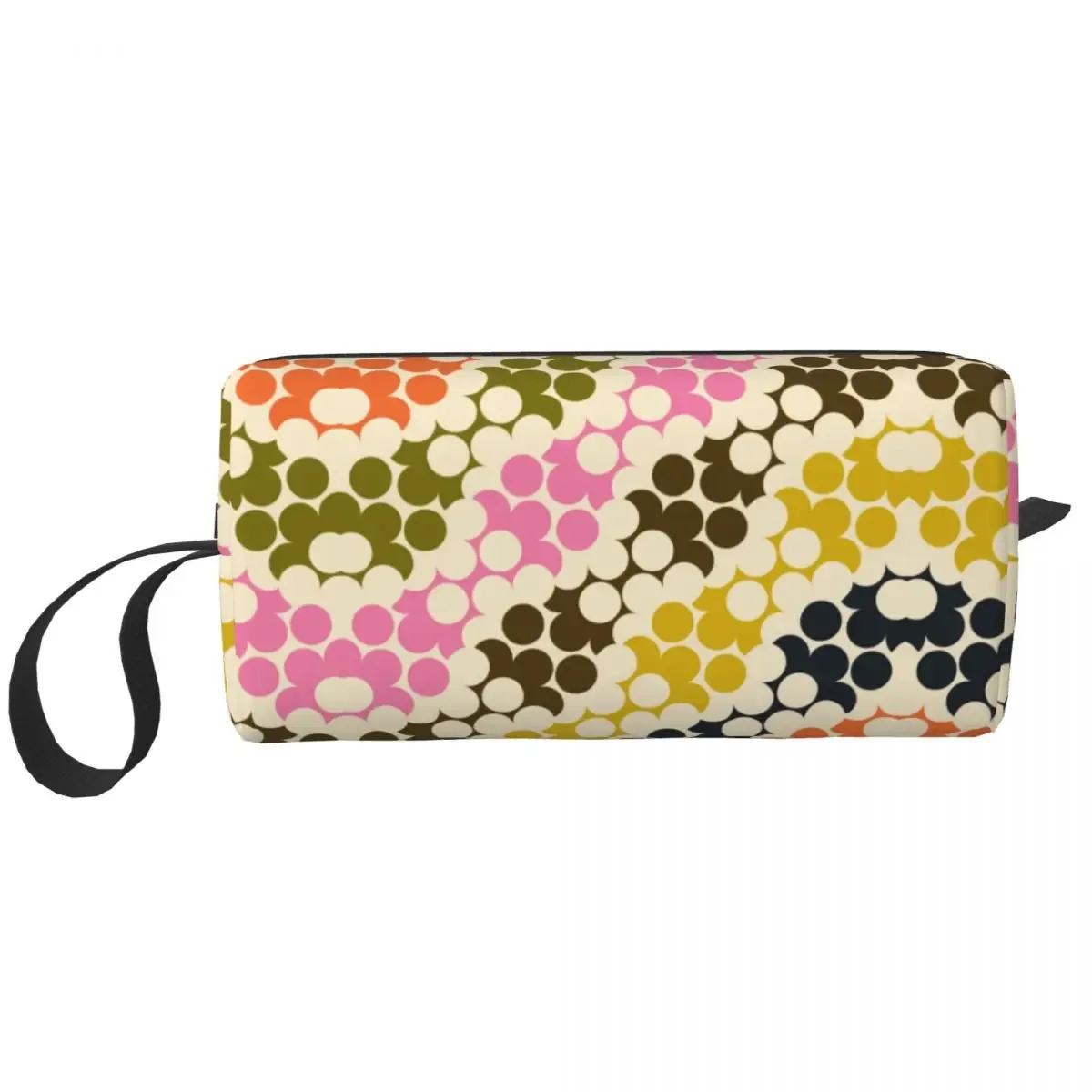 orla kiely-trousse de toilette de voyage à imprimé personnalisé de fleur d'émeraude, sacs de rangement de maquillage et de cosmétique pour femme, trousse de trousse dopp