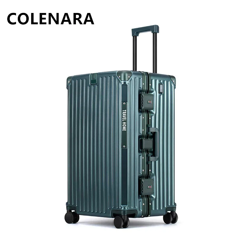 colenara valise de haute qualité cadre en aluminium grande capacité boîtier de chariot chariot sac de voyage 24 "26" 28 "30 pouces bagages roulants