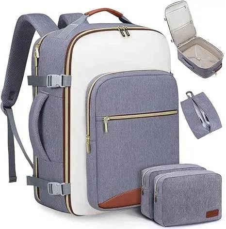 lot de 4 sacs à dos de voyage 40l pour femmes, grand sac à dos cabine pour avions, sac de voyage pour effets personnels, sac de voyage étanche, essentiel de voyage