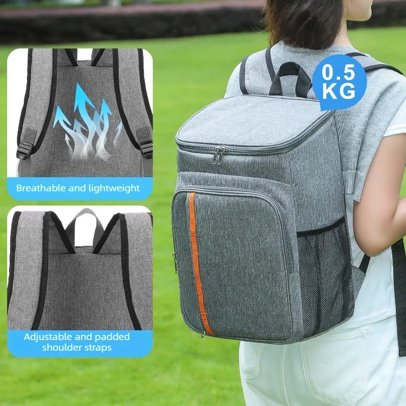 sac isotherme portable 18l grande capacité pour repas, boîte alimentaire durable, glacière isotherme, sac à dos de camping en oxford, sacs glaciers, sacs à main