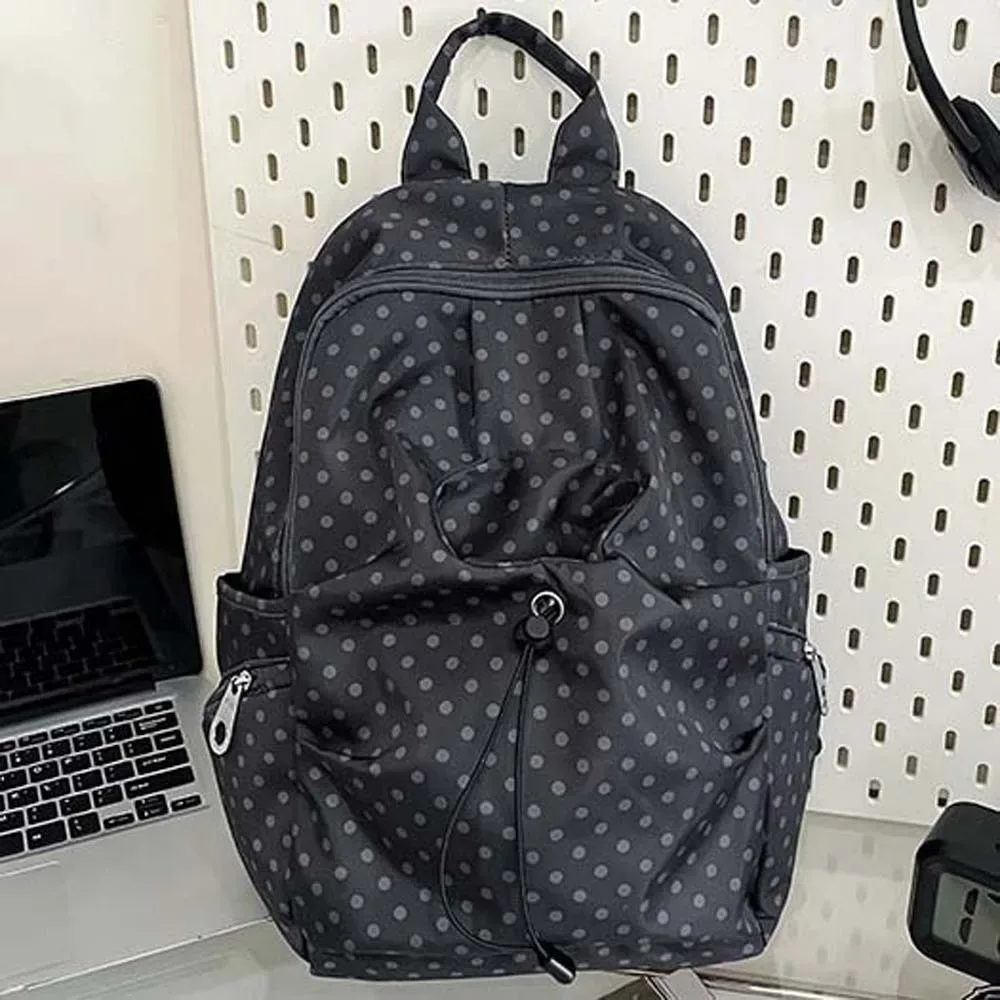 sac à dos en nylon anti-éclaboussures à pois, spacieux, léger, pour étudiants, lavable, durable, sac de voyage, sac de week-end