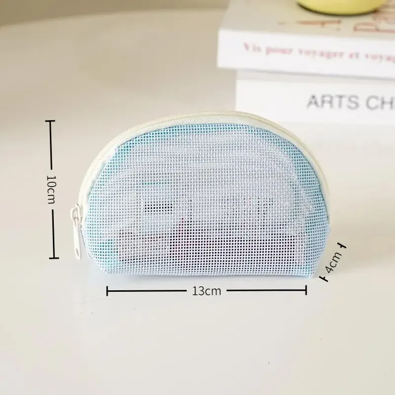 sac à main en maille pour maquillage, lot de 3, trousse de toilette portable pour le rangement des rouges à lèvres et des accessoires