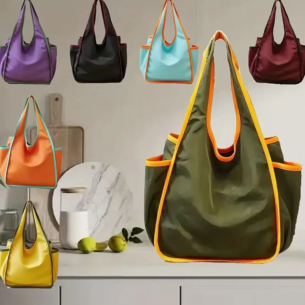 Sac de courses pliable et écologique, sac fourre-tout simple et portable, grand sac écologique multicolore, sac d'épicerie, sac spécial, sac de grande capacité