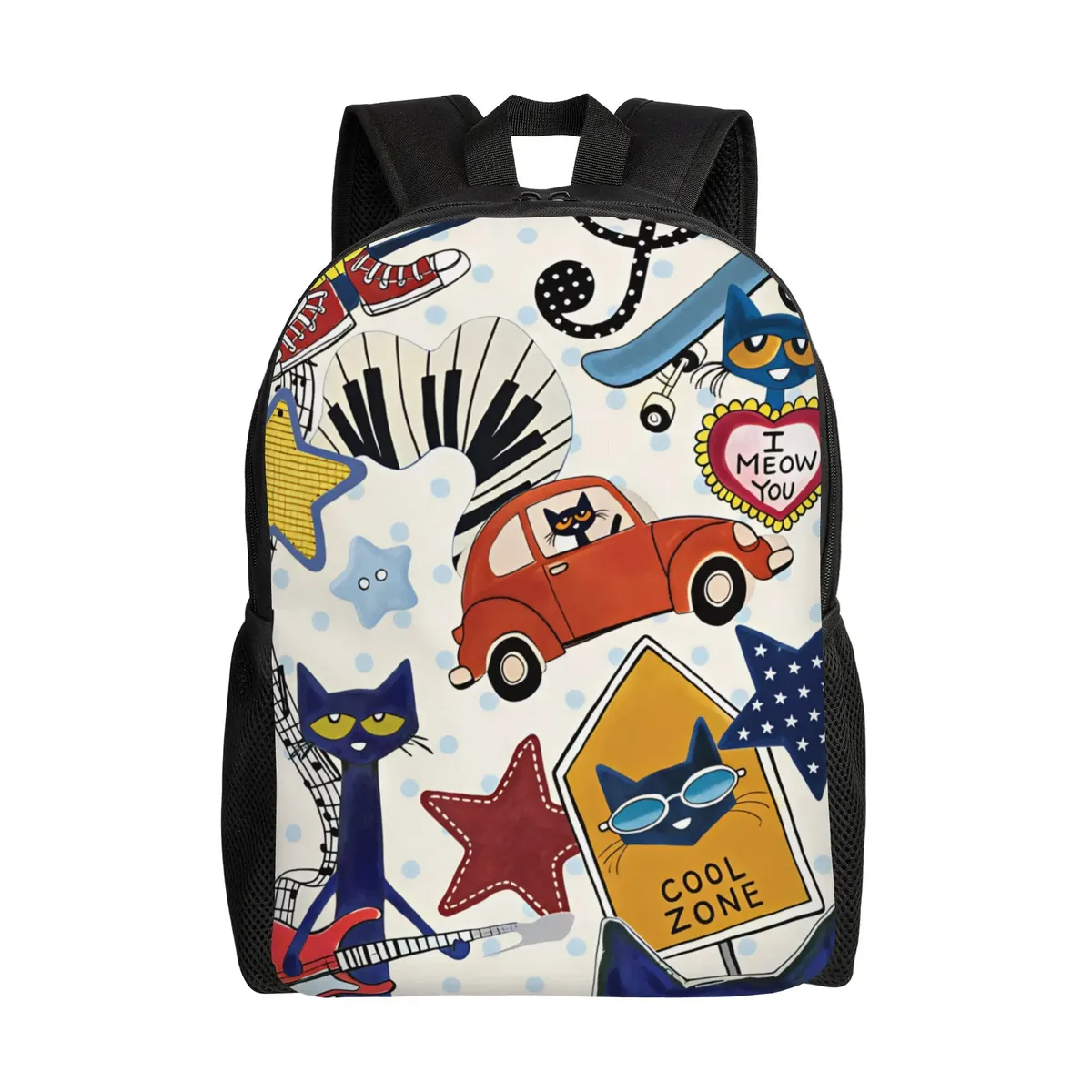 sac à dos pete cat, sacs à dos de loisirs pour femmes, sacs de camping respirants, sacs d'école secondaire, sac à dos coloré