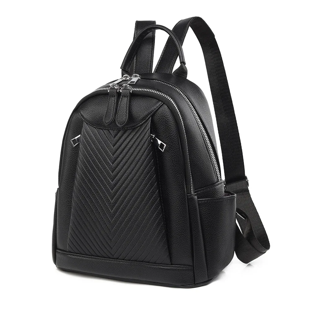 Sac à dos à trois voies en Pu pour femmes, sac à dos de voyage de banlieue multifonctionnel, polyvalent pour toutes les saisons, disponible en plusieurs couleurs