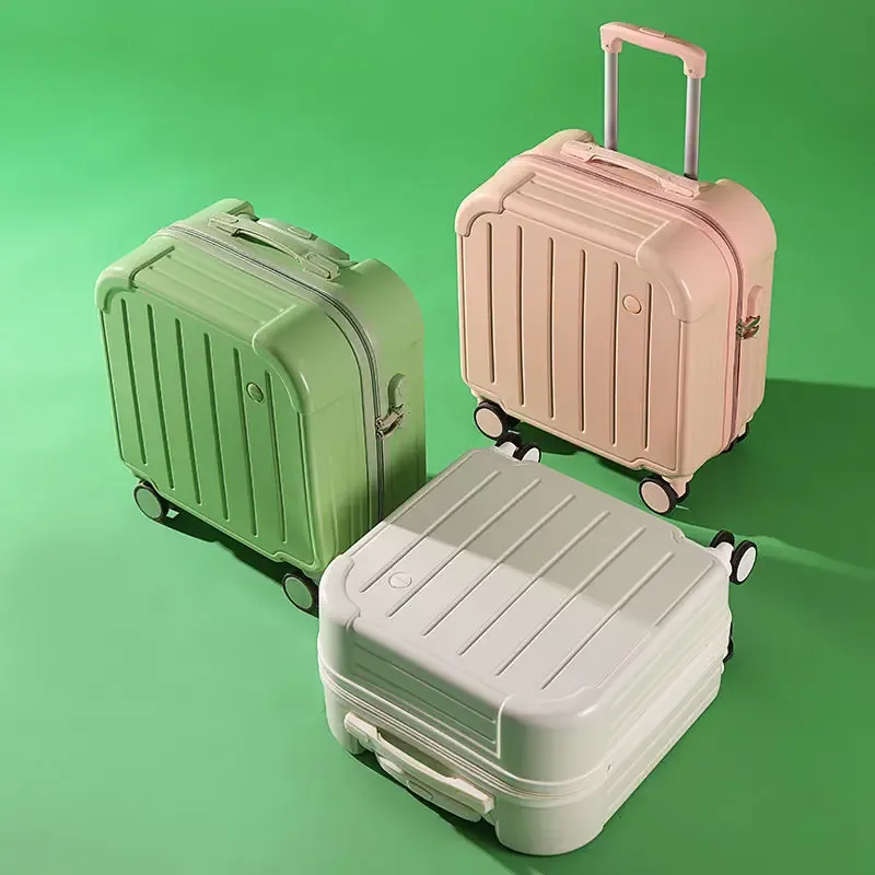 valise cabine 18 pouces, valise à roulettes légère avec serrure à combinaison et roues silencieuses