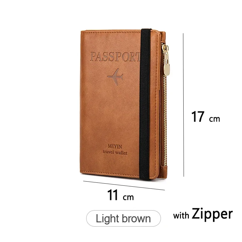 rfid anti blocage mince porte-passeport housse portefeuille de voyage pour hommes femmes multi-fonction id porte-carte bancaire accessoires