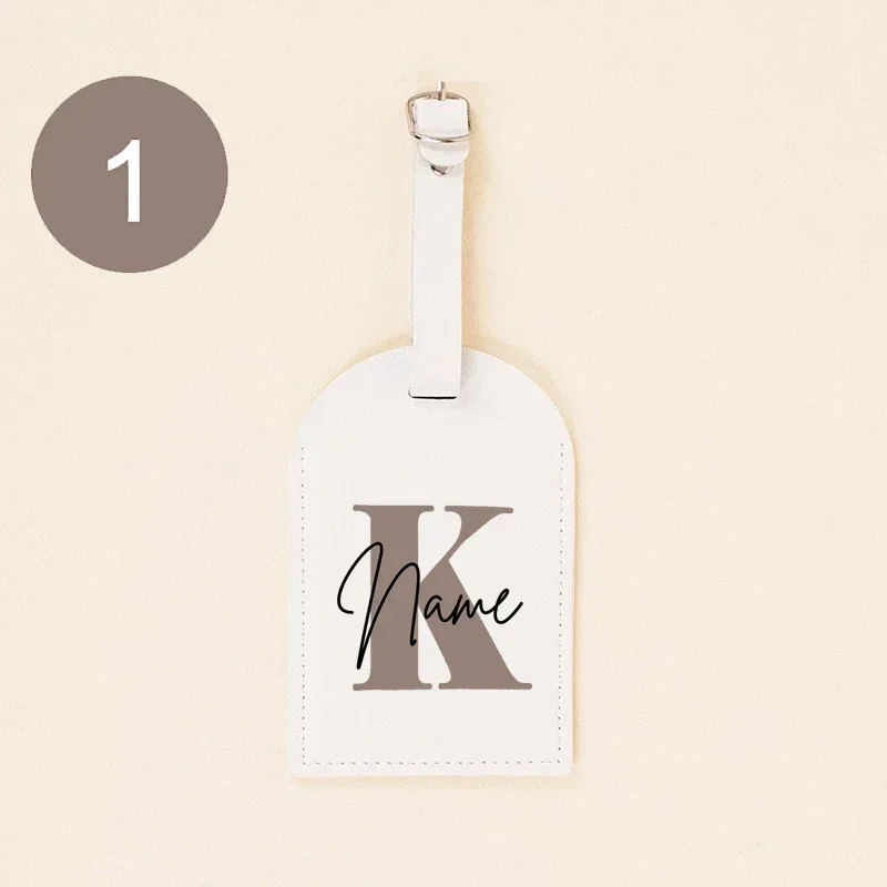 étiquette de bagage monogramme personnalisée en pu, initiale avec nom en cuir pour valise, bagages, sac à main, étiquette de sac de voyage, meilleurs cadeaux