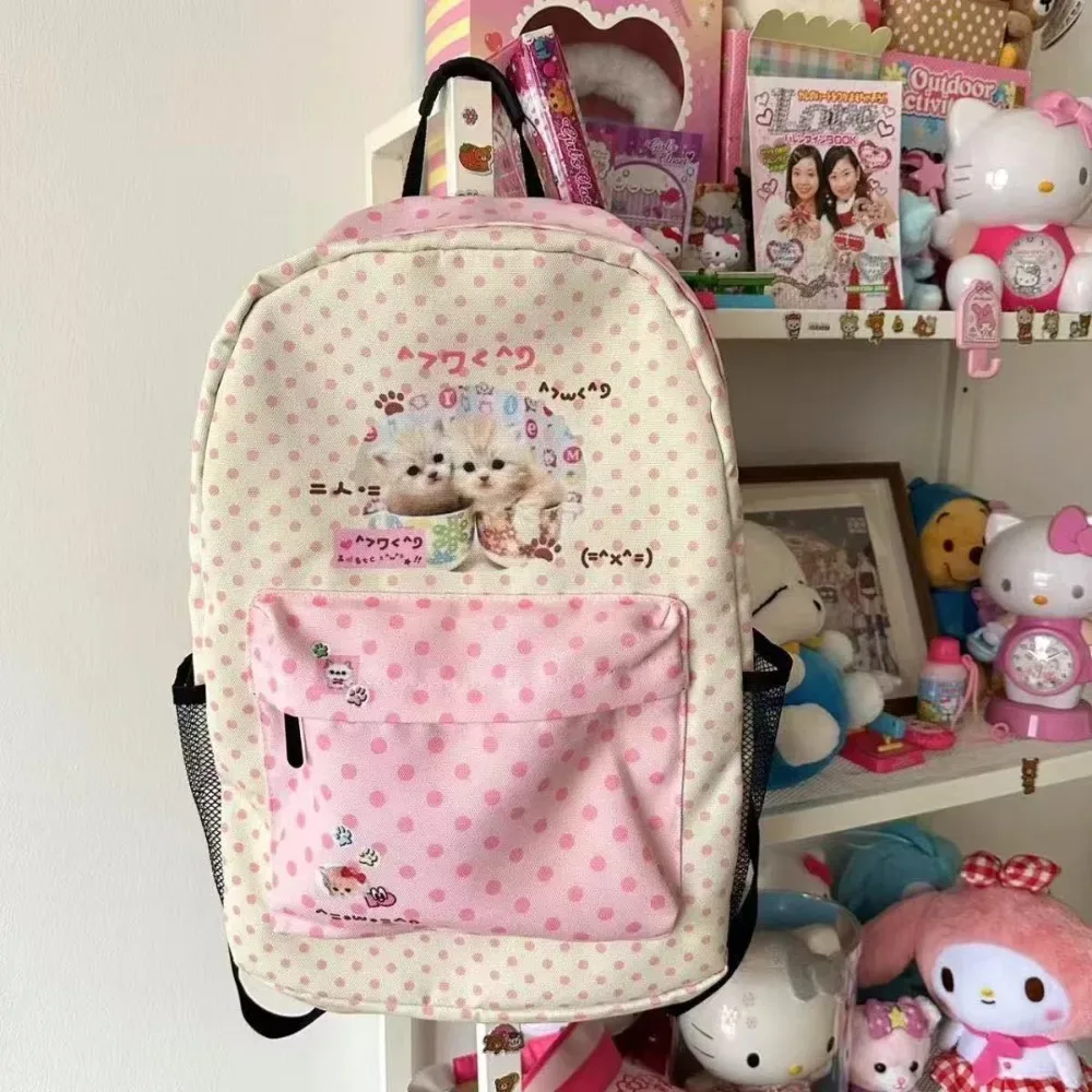 sac à dos ours de dessin animé mignon, grande capacité, en nylon résistant à l'usure, sac d'école pour étudiants, sac à dos décontracté multi-compartiments pour les voyages et les trajets quotidiens